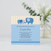Mom and Baby Elephant Baby Boy Shower Invitation (Standing Front)