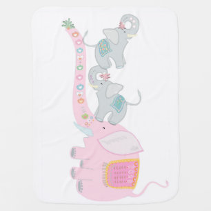 Mom and baby elephant  blanket