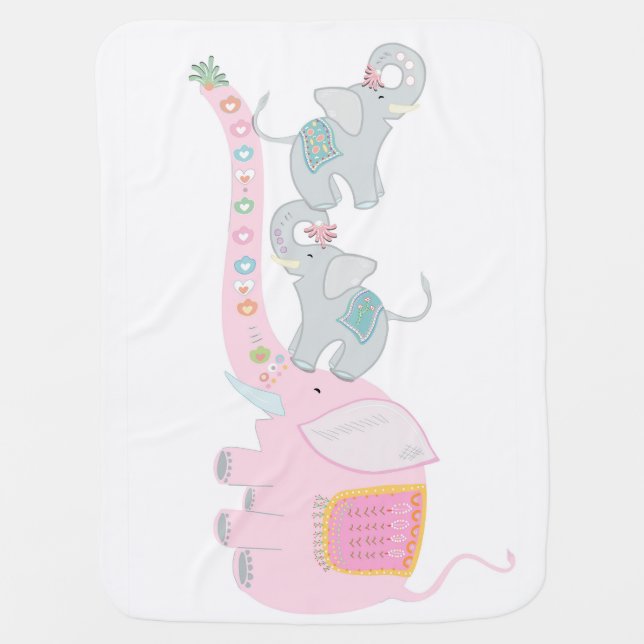 Mom and baby elephant  blanket (Front)
