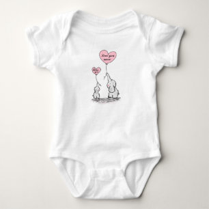 Mom and Baby Elephant Love You More Bodysuit