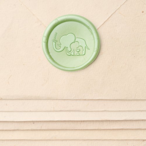 Mom and Baby Elephant Wax Seal Sticker