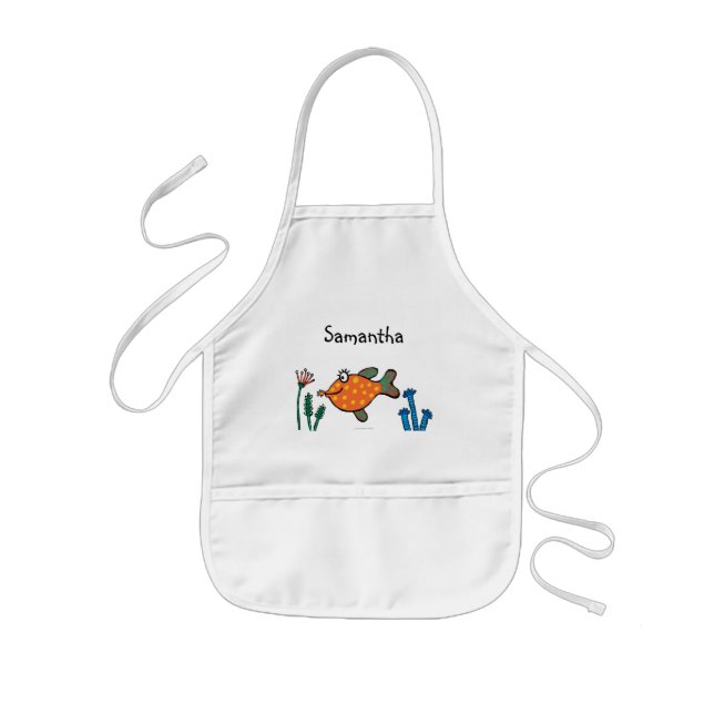 Mom and Baby Fish Kisses Kids' Apron (Front)