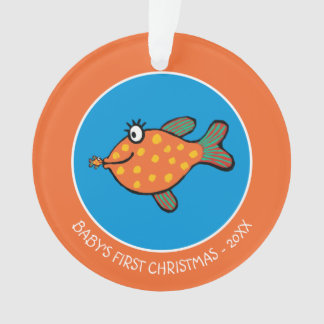 Mom and Baby Fish Kisses Ornament
