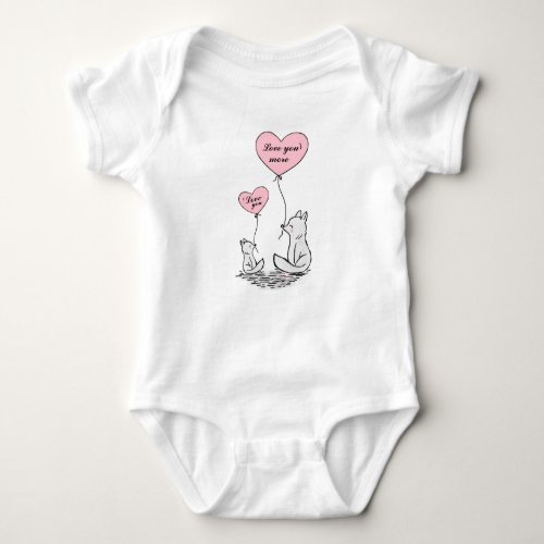 Mom and Baby Foxes Love You More Baby Bodysuit