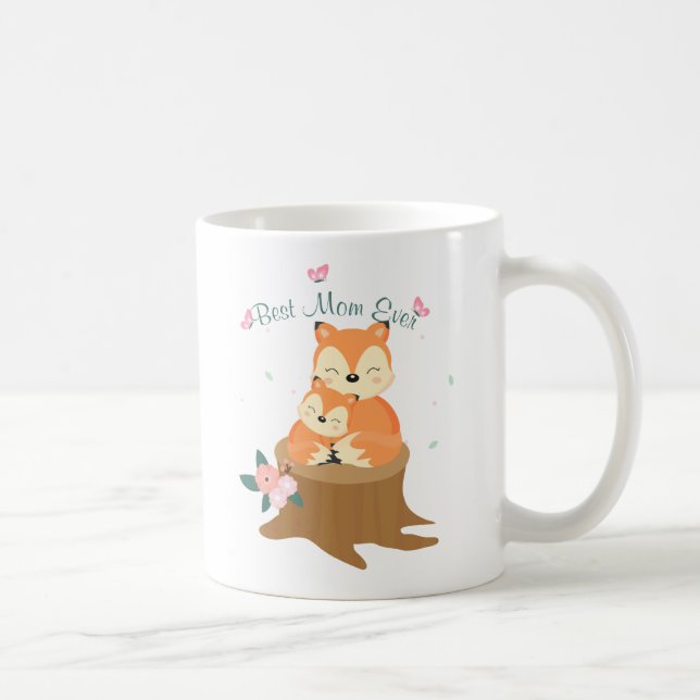 Mom and baby Foxes Mothers Day Coffee Mug (Right)