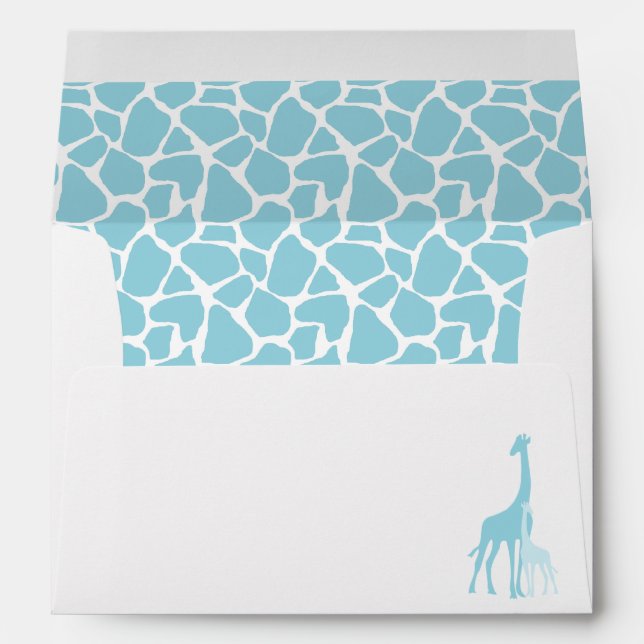 Mom and Baby Giraffe Boy Baby Shower Envelope (Back (Bottom))