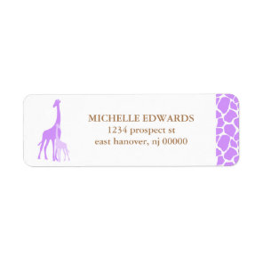 Mom and Baby Giraffe Return Address Label
