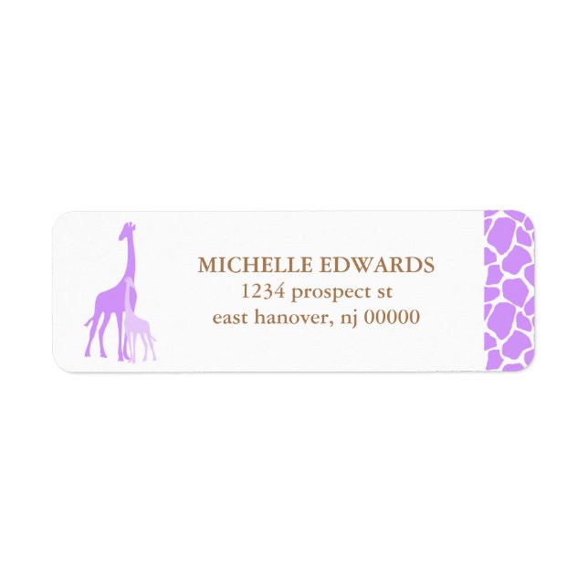 Mom and Baby Giraffe Return Address Label (Front)