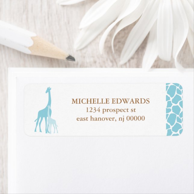 Mom and Baby Giraffe Return Address Label (Insitu)