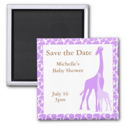 Mom and Baby Giraffe Save the Date Magnets
