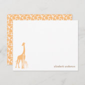 Mom and Baby Giraffe Thank You Cards (Front/Back)