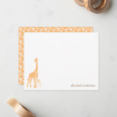Mom and Baby Giraffe Thank You Cards (Front/Back In Situ)