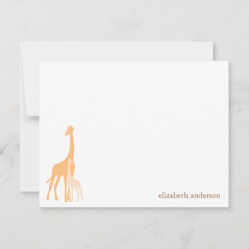 Mom and Baby Giraffe Thank You Cards