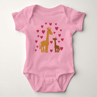 Mom and Baby Giraffes Baby Bodysuit