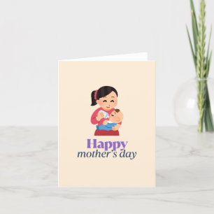Mom and baby, happy mother's day thank you card