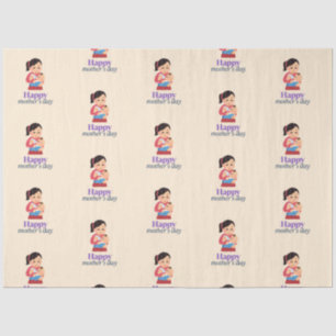 Mom and baby, happy mother's day tissue paper