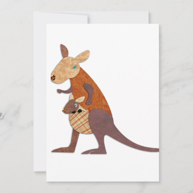 Mom and Baby Kangaroo Invitation (Front)