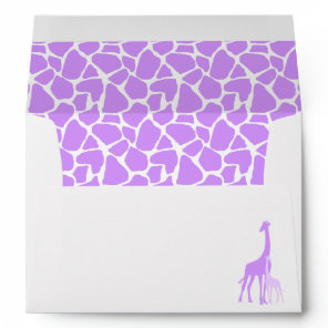 Mom and Baby Lavender Giraffes Baby Shower Envelope