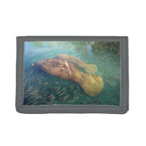 Mom and Baby Manatee  Tri-Fold Wallet