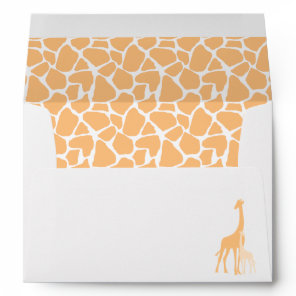 Mom and Baby Orange Giraffes Baby Shower Envelope