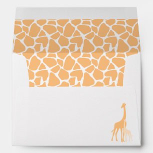 Mom and Baby Orange Giraffes Baby Shower Envelope