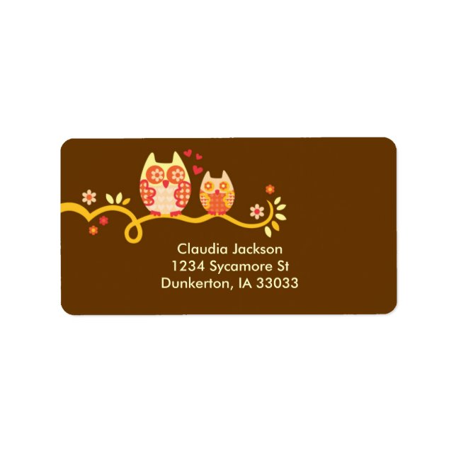 Mom and Baby Owl Custom Label (Front)
