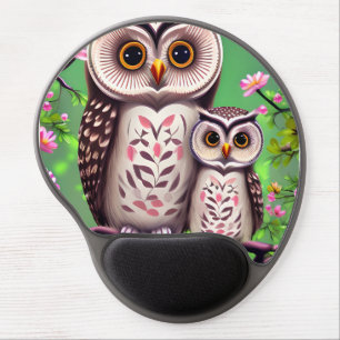 Mom and Baby Owl Gel Mouse Pad