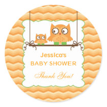 Mom and Baby Owls Unisex Baby Shower Sticker