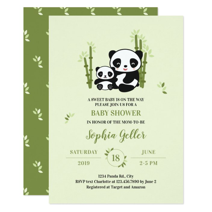 panda bear baby shower invitations