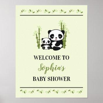 Mom And Baby Panda Bear Baby Shower Plate Poster by marlenedesigner at Zazzle