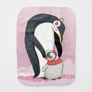 Mom And Baby Penguin Gifts For Baby Burp Cloth