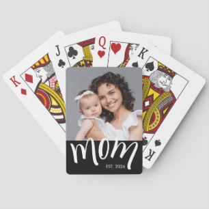 Mom and Baby Photo Custom Year Established Poker Cards