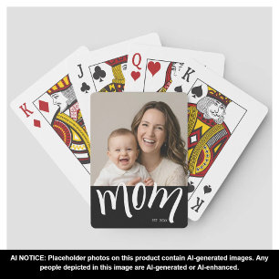 Mom and Baby Photo Custom Year Established Poker Cards