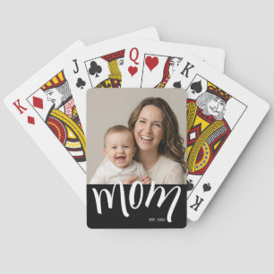 Mom and Baby Photo Custom Year Established Poker Cards