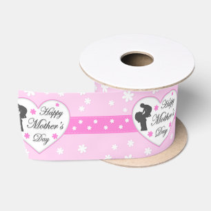 Mom and baby pink Mother's day Satin Ribbon