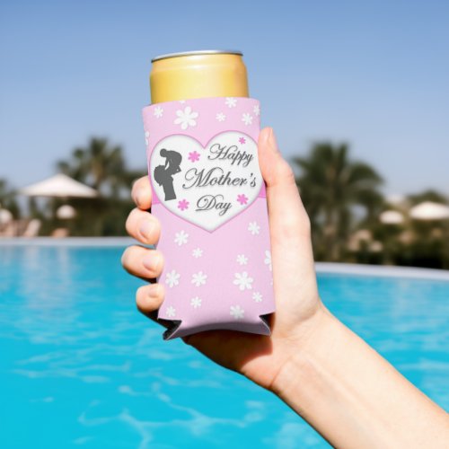 Mom and baby pink, mother's day seltzer can cooler