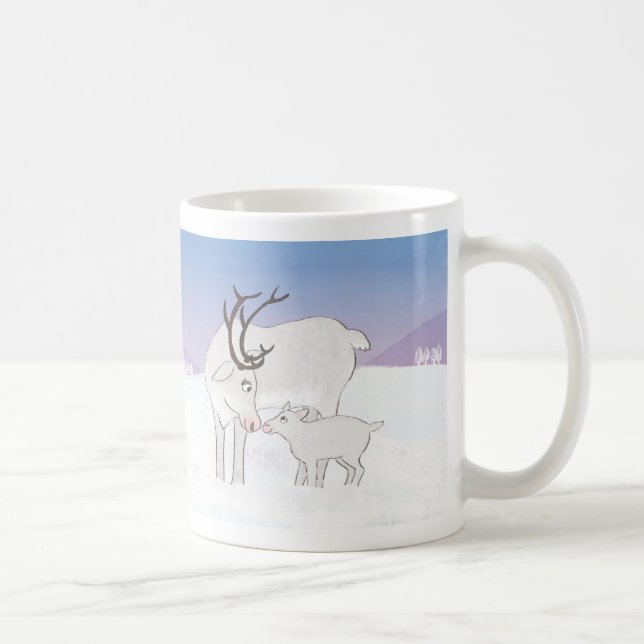 Mom and baby reindeer Christmas mug (Right)