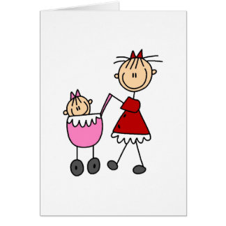 Mom And Baby Stick Figure Card