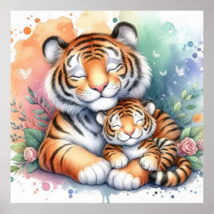 Mom and Baby Tiger  Poster