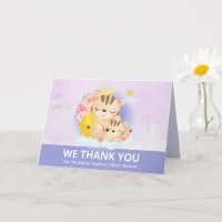 Mom and Baby Tiger Purple Thank You Card
