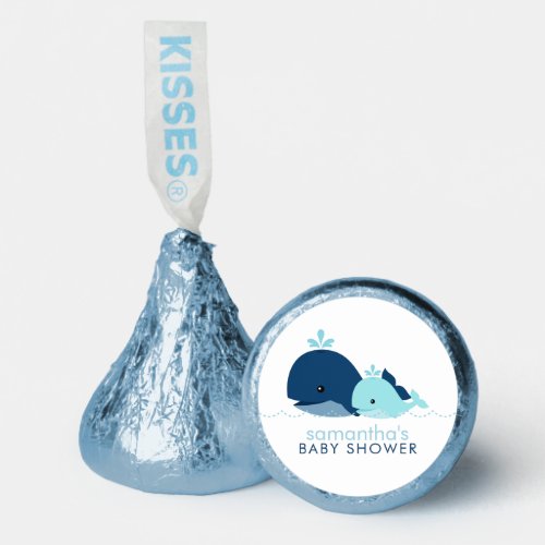 Mom and Baby Whale Baby Shower blue Hersheys Kisses