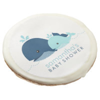 Mom and Baby Whale Baby Shower {blue} Sugar Cookie