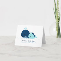 Mom and Baby Whale Baby Shower {blue} Thank You Card