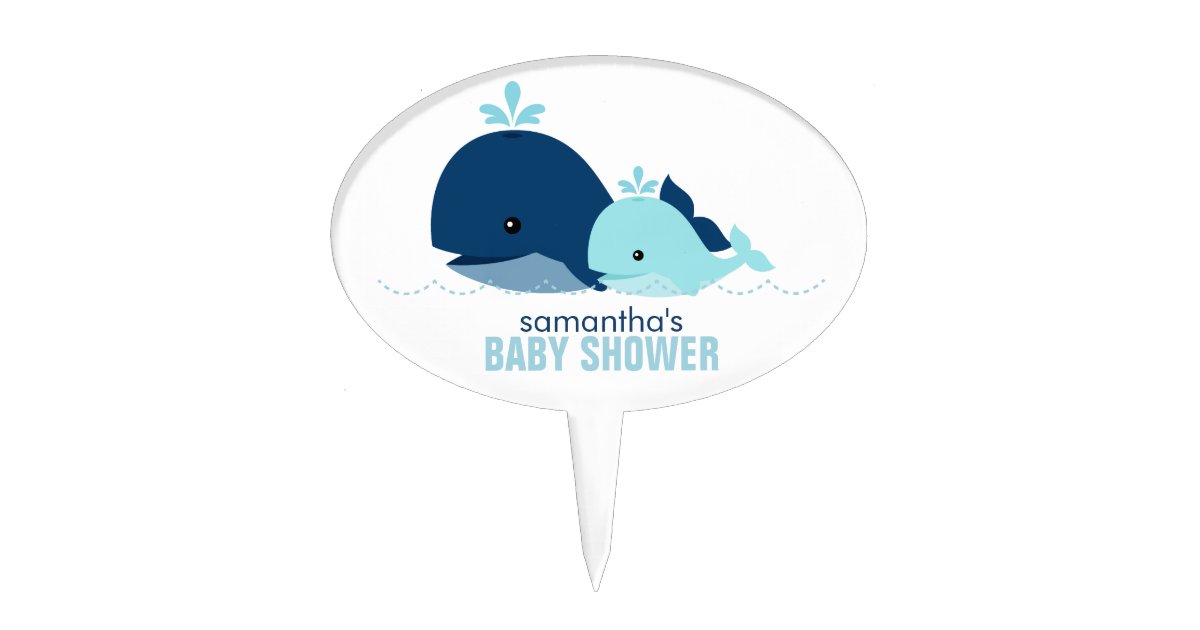 Mom And Baby Whale Shower Cake Topper Zazzle Com