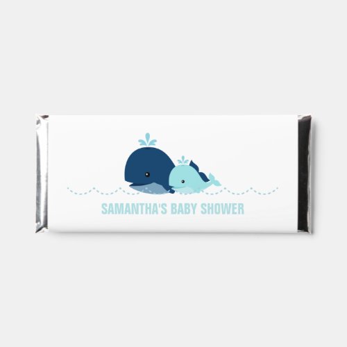 Mom and Baby Whale Boy Baby Shower  Hershey Bar Favors