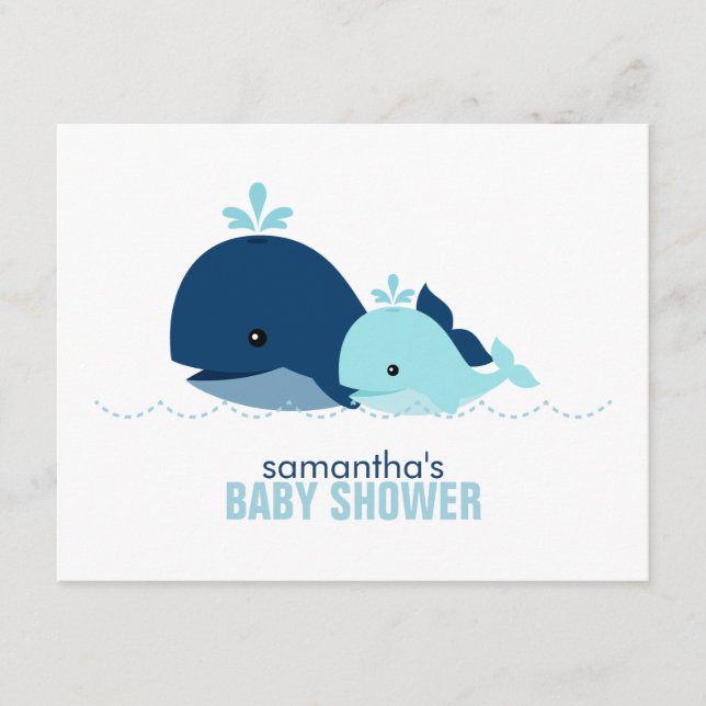 Mom and Baby Whale Mom Advice Cards {blue} (Front)