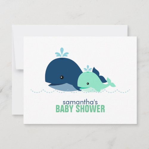 Mom and Baby Whale Mom Advice Cards {green}