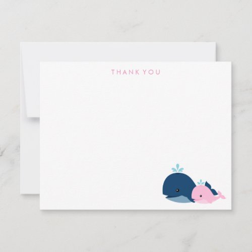 Mom and Baby Whale Thank You Notes {pink} Custom Announcements