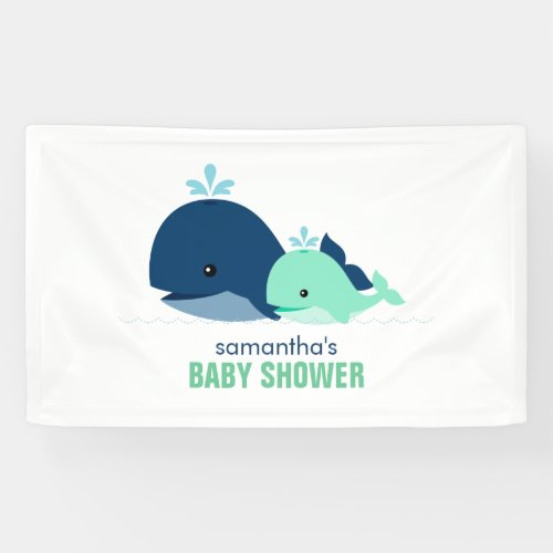 Mom and Baby Whales Gender Neutral Baby Shower Banner