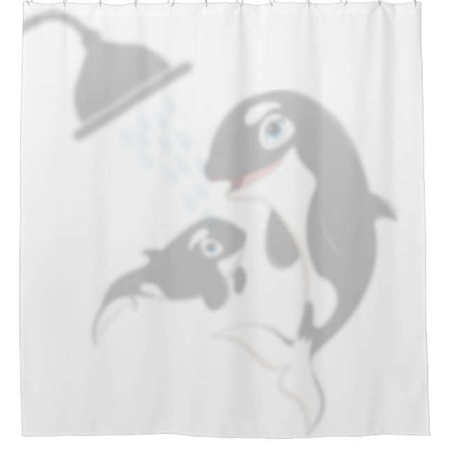 Mom And Baby Whales Shadow Buddies in Shower Curtain (Front)